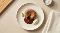 Lava cake στο σπίτι: ρευστή σοκολατένια καρδιά με ψήσιμο 8–9 λεπτά