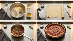 Αφράτη Pizza Chicago (deep dish): βουτυράτη ζύμη, τυριά και πηχτή σάλτσα ντομάτας