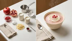 Ζεστή λευκή σοκολάτα με ρόδι: κρεμώδης, ροζ και έτοιμη σε λίγα λεπτά