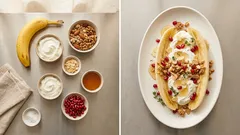 Πρωινό banana split με γιαούρτι & γκρανόλα — έτοιμο σε 5 λεπτά