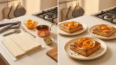 Σφολιάτες με βερίκοκο και γυαλιστερή μαρμελάδα — έτοιμες σε 20 λεπτά