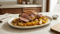 Αργοψημένο αρνάκι στη λαδόκολλα με λεμονάτες πατάτες – τρυφερό χωρίς κόπο