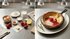 Dutch baby στο φούρνο με κουλί φράουλας – φουσκώνει πάντα σε 15 λεπτά