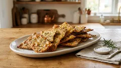 Τραγανά κράκερς με κινόα και δεντρολίβανο—ιδανικά για χούμους και ντιπ