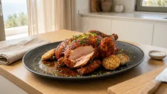 Κοτόπουλο Cajun φούρνου «πεταλούδα»: ζουμερό μέσα, τραγανή πέτσα και σάλτσα από τα ζουμιά