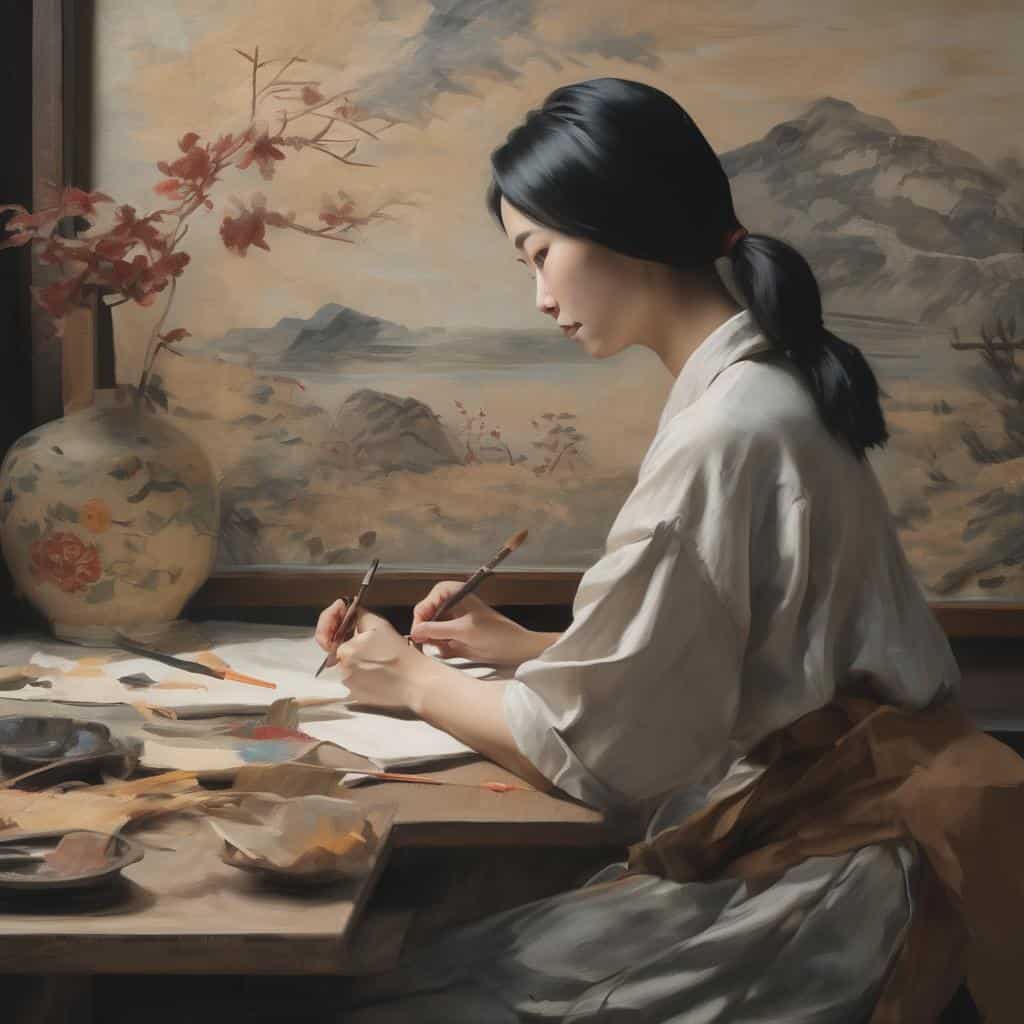 Ζεστή εικόνα καλλιτέχνη που δημιουργεί ζωγραφιά, ευαισθητοποίησης και τέχνης ως πράξη συνειδητότητας.