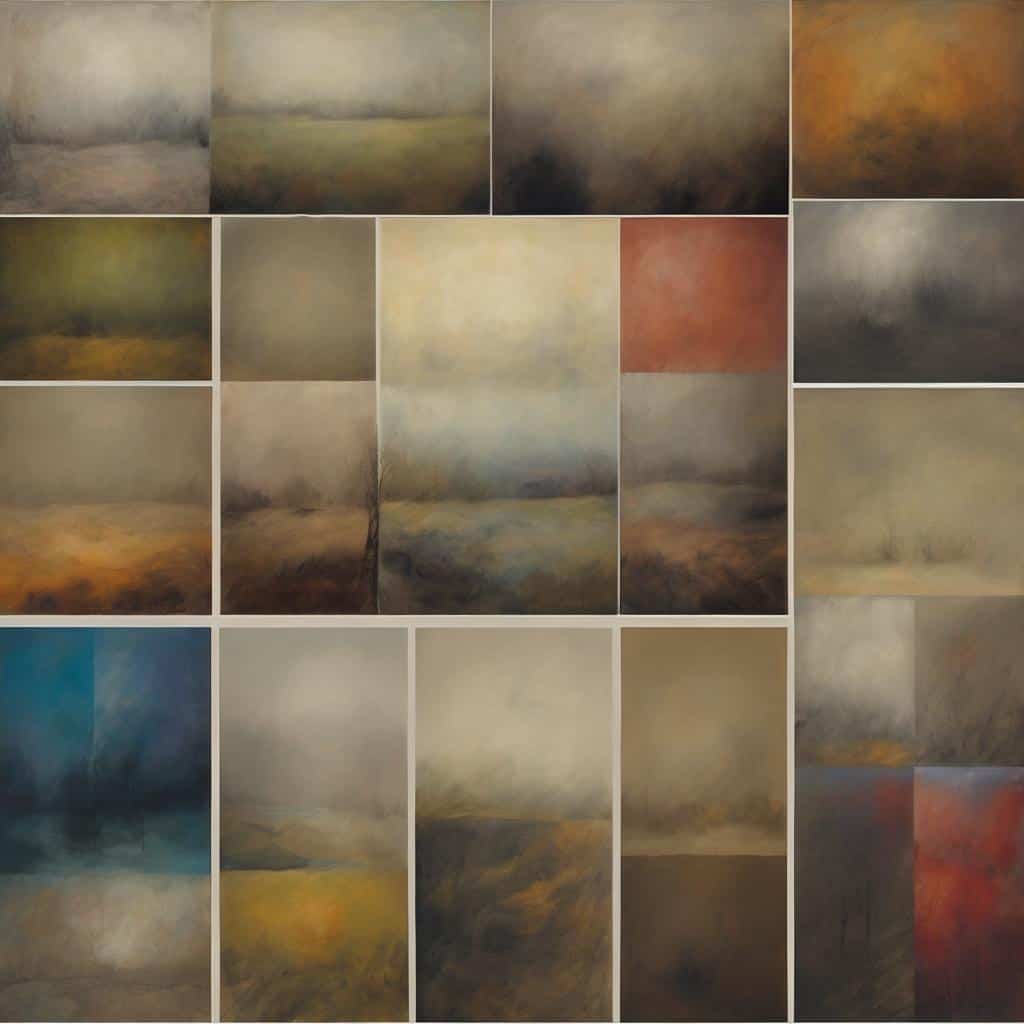 Λεύκωμα σύγχρονης τέχνης και συνειδητότητας, αφηρημένα τοπία και χρώματα.